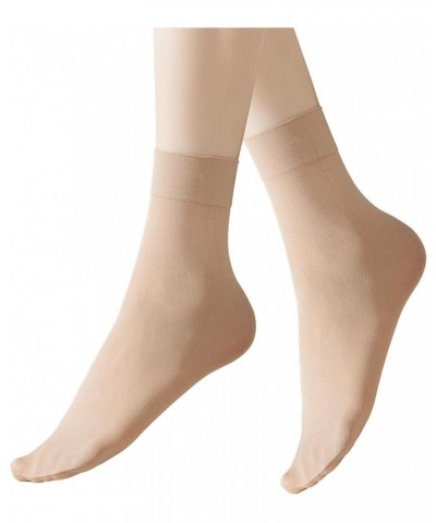 Women's 10-12 Pairs Modal Opaque Ankle High Tights Hosiery Socks Quarter High-12 Beige $9.94 Socks