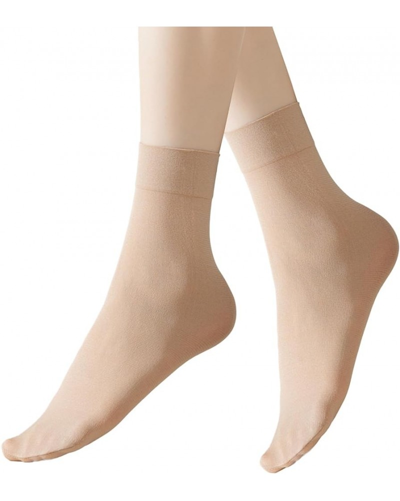 Women's 10-12 Pairs Modal Opaque Ankle High Tights Hosiery Socks Quarter High-12 Beige $9.94 Socks