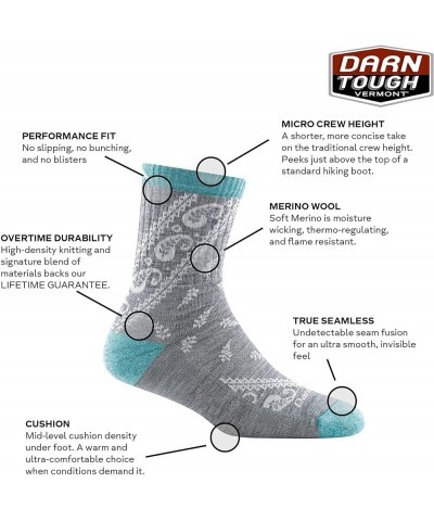 Janis Micro Crew Midweight Sock with Cushion - Women's Gray $18.29 Activewear