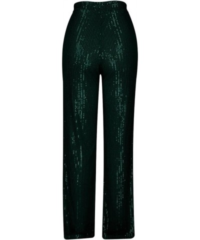 Sequin Pants for Women High Waist Palazzo Pants Long Culottes Glitter Wide Leg Pants Bling Party Clubwear Trousers A02_army G...