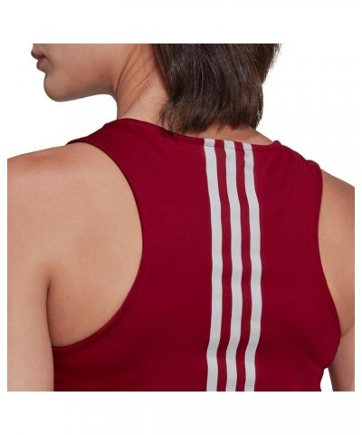 Women's Colorblock 3-Stripes Crop Top Legacy Burgundy/Semi Turbo/Dash Grey $12.19 Activewear