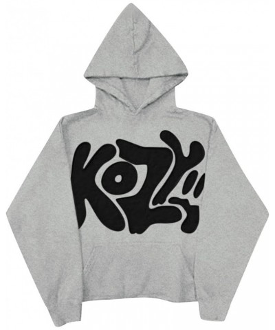 Kozy Sweatshirt For Unisex Printed Crewneck Sweatshirt Adult Long Sleeve Shirts Loose Fit Hoodie Oversized Y2K Clothes Grey $...