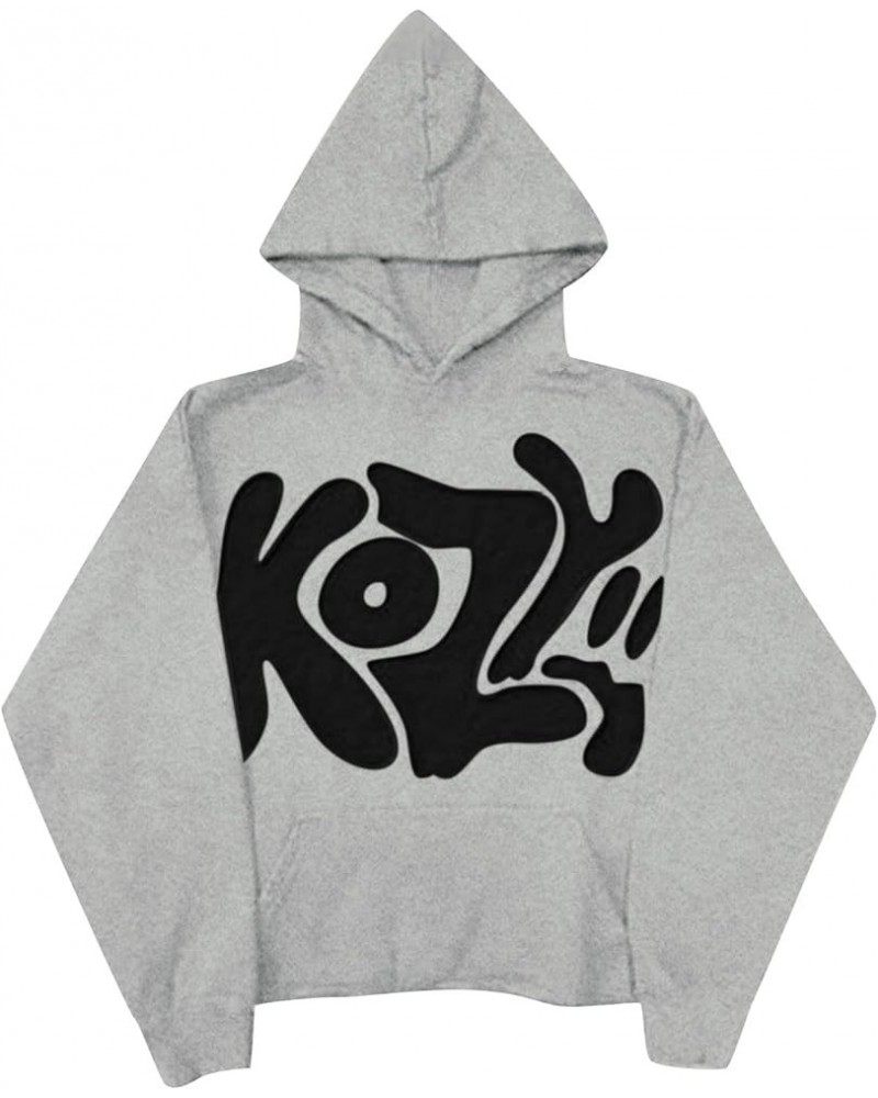 Kozy Sweatshirt For Unisex Printed Crewneck Sweatshirt Adult Long Sleeve Shirts Loose Fit Hoodie Oversized Y2K Clothes Grey $...