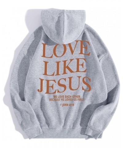 Oversized Hoodie For Women Love Like Jesus Hooded Drawstring Sweatshirts Loose Letter Print Long Sleeve Pullover Hoodie Tops ...