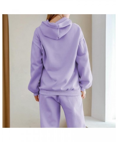 Women's Cute Sweatshirt Strawberry Sleeve Printed Cotton Warm Hoodie with Pocket Purple $16.78 Hoodies & Sweatshirts