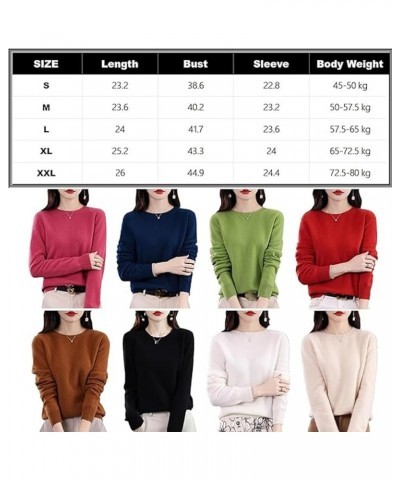 Cashmere Sweaters for Women, Cashmere Long Sleeve Crew Neck Lightweight Soft Knitted Pullover Jumpers (XL,Beige) Dark Green M...