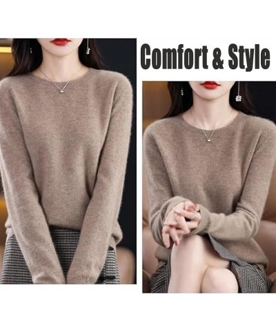 Cashmere Sweaters for Women, Cashmere Long Sleeve Crew Neck Lightweight Soft Knitted Pullover Jumpers (XL,Beige) Dark Green M...