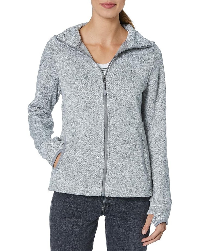 Women's Heathered Fleece Jacket Light Grey Heather $20.28 Jackets