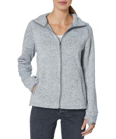 Women's Heathered Fleece Jacket Light Grey Heather $20.28 Jackets