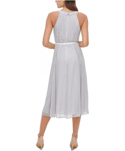 Women's Chiffon Midi Dress Silver/Ivory $32.88 Dresses