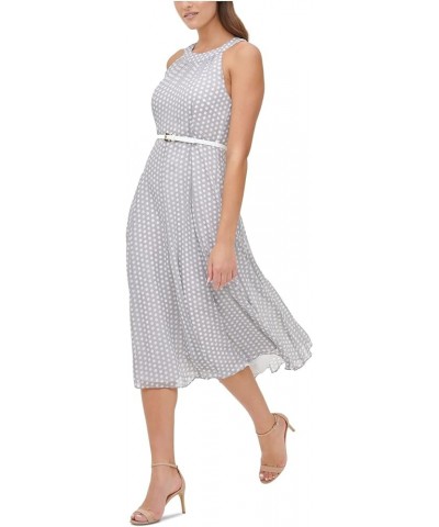 Women's Chiffon Midi Dress Silver/Ivory $32.88 Dresses