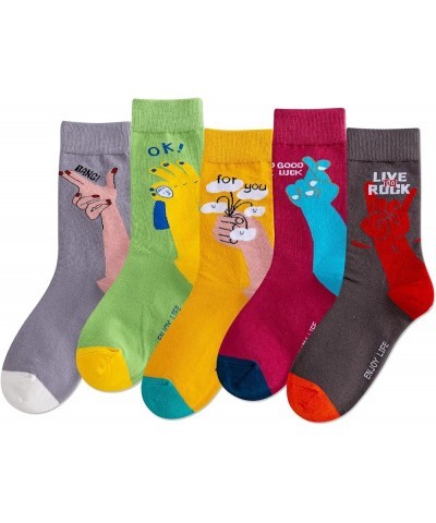 Women's Fashion Cute Cotton Socks Novelty Funny Above Ankle Crew Socks Holiday Gifts for Women 4/5 Pairs Funny Socks - 5 Pair...