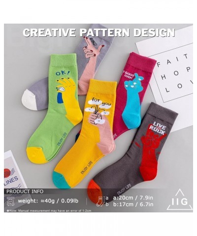 Women's Fashion Cute Cotton Socks Novelty Funny Above Ankle Crew Socks Holiday Gifts for Women 4/5 Pairs Funny Socks - 5 Pair...