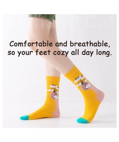 Women's Fashion Cute Cotton Socks Novelty Funny Above Ankle Crew Socks Holiday Gifts for Women 4/5 Pairs Funny Socks - 5 Pair...