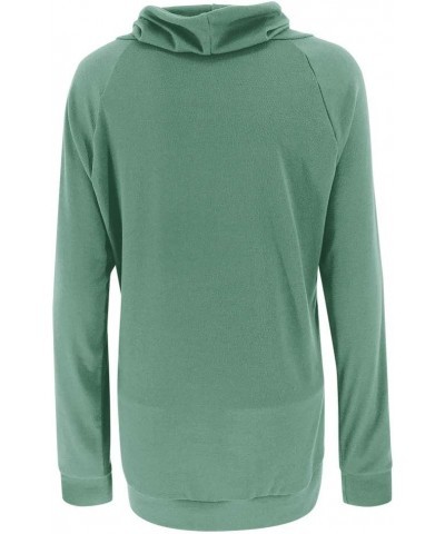 Womens Cowl Neck Tunic Tops Long Sleeve Pullovers Casual Drawstring Sweatshirts Green $13.19 Hoodies & Sweatshirts