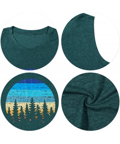 Sunset Tank Tops Women Pine Tree Retro Sun Tank Top Camping Shirts Vintage Graphic Tops Summer Sleeveless Tees Green $10.00 T...