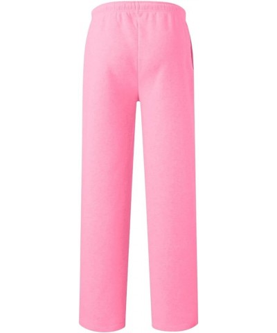 Joggers for Women Fleece Lined Pants Women Wide Leg Sweatpants Yoga Pants Baggy Winter Lounge Workout Stretch Pants 05-pink $...