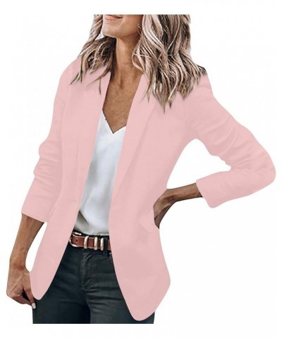 Blazer Jackets for Women Casual Long Sleeve Lapel Oversized Button Work Office Blazer Suit Jacket Plus Size 03-pink $7.19 Bla...