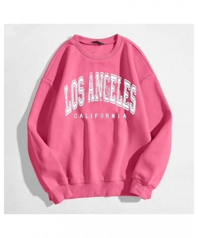 Crew Neck Boston Sweatshirts Women Round Neck Letter Graphic Cute Sweaters Relaxed Fit Long Sleeve Crew Neck Pullover Tops Yj...