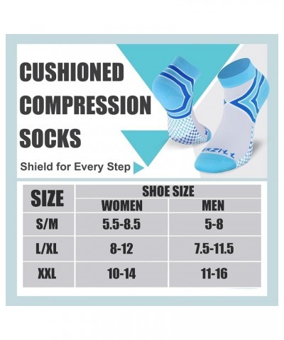 Ankle Compression Socks for Men & Women, Cushioned Low Cut Compression Running Socks with Ankle Support White $10.39 Socks