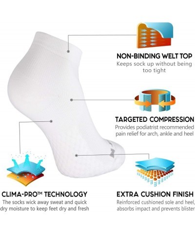 Ankle Compression Socks for Men & Women, Cushioned Low Cut Compression Running Socks with Ankle Support White $10.39 Socks