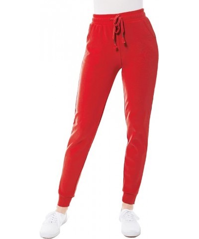 Women's Lightweight Scuba Joggers with Pockets for Women Workout & Lounge Pants Red $10.77 Pants