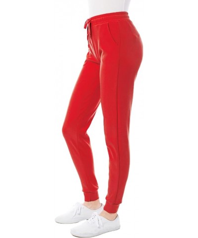 Women's Lightweight Scuba Joggers with Pockets for Women Workout & Lounge Pants Red $10.77 Pants