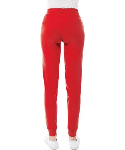 Women's Lightweight Scuba Joggers with Pockets for Women Workout & Lounge Pants Red $10.77 Pants