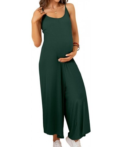 Maternity Casual suspender jumpsuit Women's Loose Wide Leg Overall Jumpsuits Pregnancy One-piece Pants Dark Green $16.73 Over...