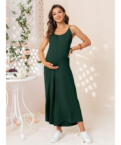 Maternity Casual suspender jumpsuit Women's Loose Wide Leg Overall Jumpsuits Pregnancy One-piece Pants Dark Green $16.73 Over...