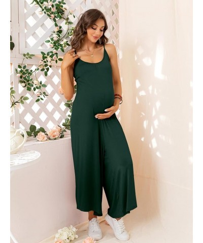 Maternity Casual suspender jumpsuit Women's Loose Wide Leg Overall Jumpsuits Pregnancy One-piece Pants Dark Green $16.73 Over...