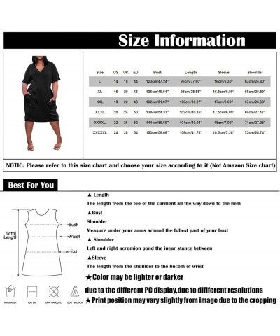 Womens Spring Fashion 2023 Dresses, Women's Summer Plus Size V-Neck Short Sleeve Knee Pocket Printed Casual Dress 1-brown $14...