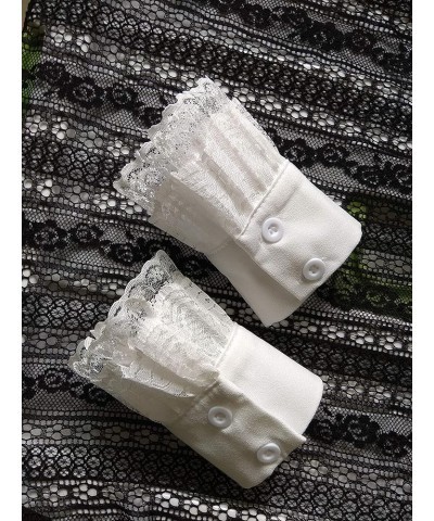 Wrist Cuffs Hand Sleeves Detachable for Sweater Blouse Coat, Clothing Accessories for Women Ladies Teens Chiffonlacewhite $8....