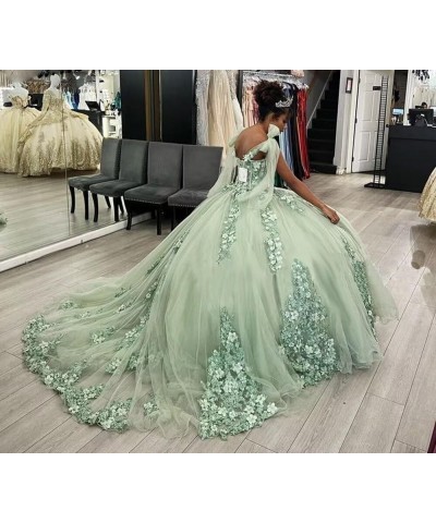 Women's Off Shoulder Quinceanera Dresses Ball Gown with Train Puffy Sweet 15 16 Dresses 3D Flowers Prom Dresses XY078 Champag...