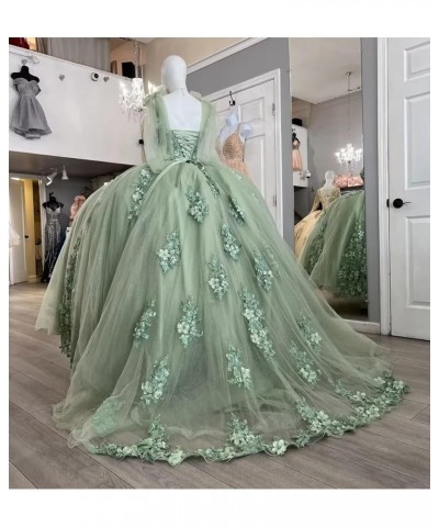 Women's Off Shoulder Quinceanera Dresses Ball Gown with Train Puffy Sweet 15 16 Dresses 3D Flowers Prom Dresses XY078 Champag...