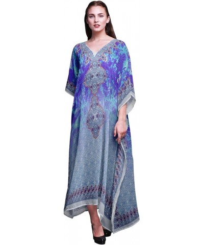 Ladies Plus Size Kaftan Summer Wear Beach Coverup Kimono Caftan Lavender Blue $17.81 Swimsuits