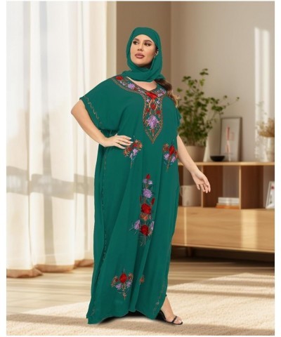 Plus Size Kaftan Dresses for Women Embroidered Caftan Maxi Dress Loungewear Bathing Suit Cover up Sundress Abaya Green $12.74...