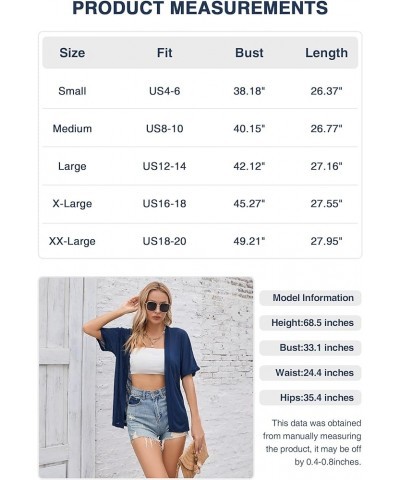 Women's Lightweight Open Front Cardigans Casual Short Sleeve Blouse Tops A-01 Apricot $11.93 Sweaters