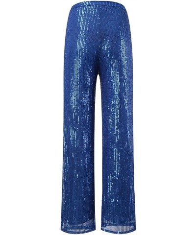 Sparkle Pants Women,Womens Sequin Pants Shiny Glitter Bling Evening Party Pants Fashion Pencil Pants with Drawstring Z2-blue ...