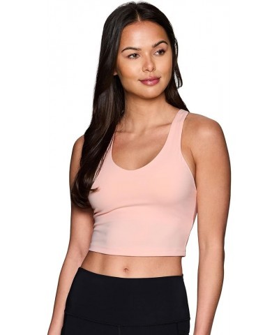 Active Women's Bra Top, Athletic Yoga Crop Tank Top with Built in Shelf Bra Solid Blush Pink $12.82 Lingerie