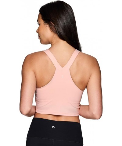 Active Women's Bra Top, Athletic Yoga Crop Tank Top with Built in Shelf Bra Solid Blush Pink $12.82 Lingerie