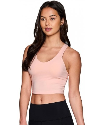 Active Women's Bra Top, Athletic Yoga Crop Tank Top with Built in Shelf Bra Solid Blush Pink $12.82 Lingerie