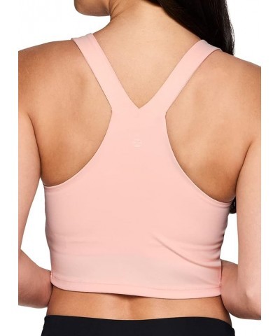 Active Women's Bra Top, Athletic Yoga Crop Tank Top with Built in Shelf Bra Solid Blush Pink $12.82 Lingerie