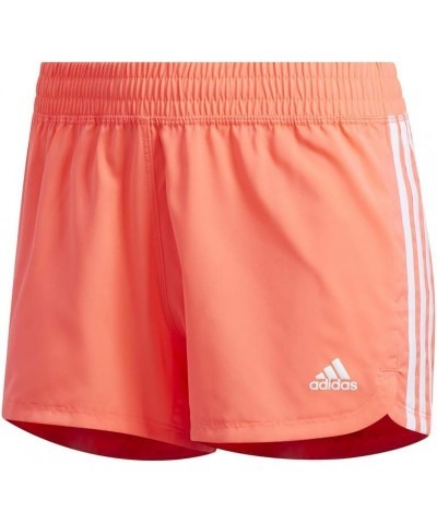 Women's Pacer 3-stripes Woven Shorts Signal Pink/White $11.99 Activewear