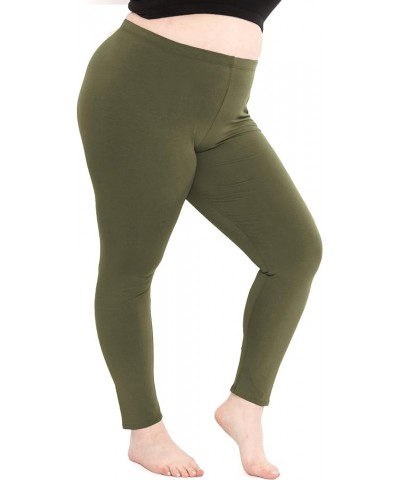 Women's Plus Size Knee & Full Length Leggings | X-Large - 7X Full Length Olive Green $11.19 Leggings