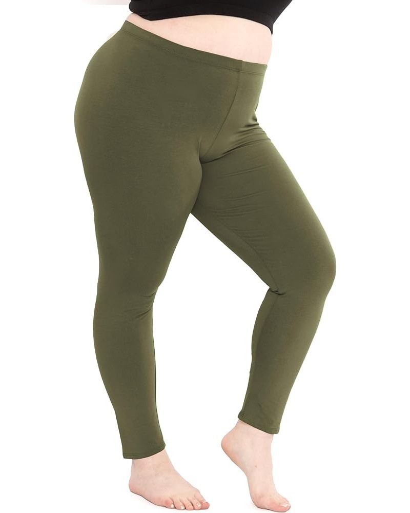 Women's Plus Size Knee & Full Length Leggings | X-Large - 7X Full Length Olive Green $11.19 Leggings