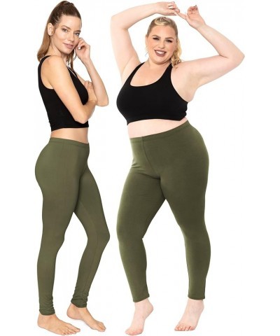 Women's Plus Size Knee & Full Length Leggings | X-Large - 7X Full Length Olive Green $11.19 Leggings