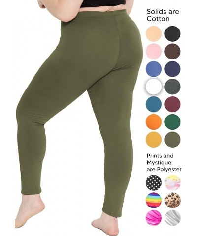 Women's Plus Size Knee & Full Length Leggings | X-Large - 7X Full Length Olive Green $11.19 Leggings