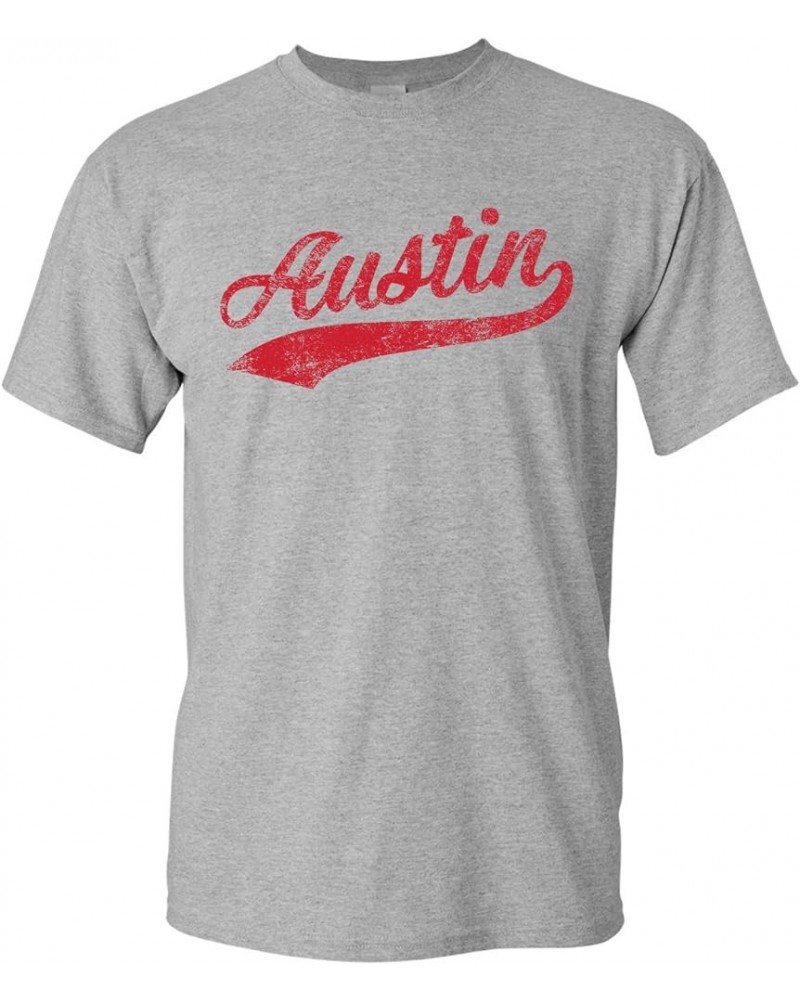 City Baseball Script T Shirt, Hometown Pride Tees Austin Sport Grey $11.28 T-Shirts