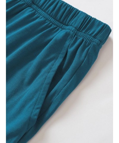 Women's Soft Pajama Set Bermuda Sleep Shorts with V-Neck Top Teal $18.69 Sleep & Lounge